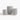Three textured light gray fibercl vases of different heights arranged on a clean white background.y