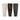 Three tall tapered cylindrical vases in off-white, glossy dark brown, and matte charcoal gray, arranged side by side on a white background.