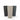 Three matte cylindrical planters in black, light beige, and dark gray, arranged in a row against a white background.
