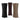 Three tall, flared square planters with a wavy, tapered silhouette, shown in black, dark burgundy, and taupe on a white background.