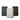 Three textured rectangular planters in dark gray, white, and dark brown, arranged in a row on a white background.
