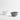 Two geometric faceted ceramic bowls, one white and one dark gray, on a clean white background.