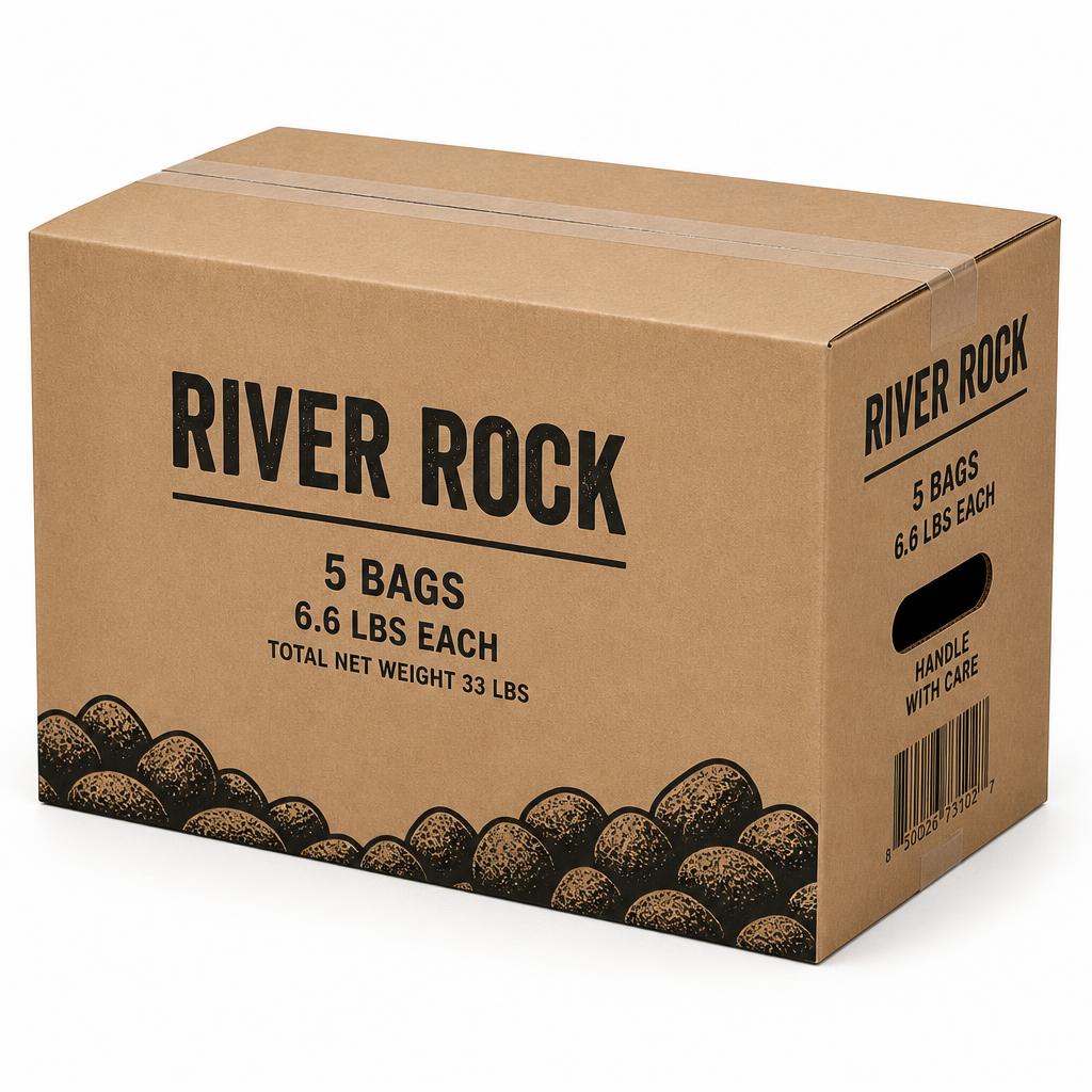 River Rock by the Box - 5 x 6.6 lb bags - Black Pearl – ASI