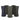 Five modern hourglass-shaped planters in matte dark colors, including navy blue, charcoal gray, and black, arranged on a white background.